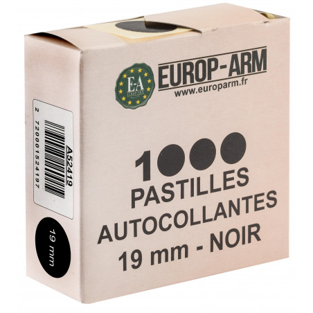 PASTILLES AUTOCOLLANTES NOIRES DIAM. 19 MM