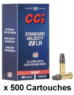 CCI - 500 cartouches 22LR Standard Velocity 40 Grains