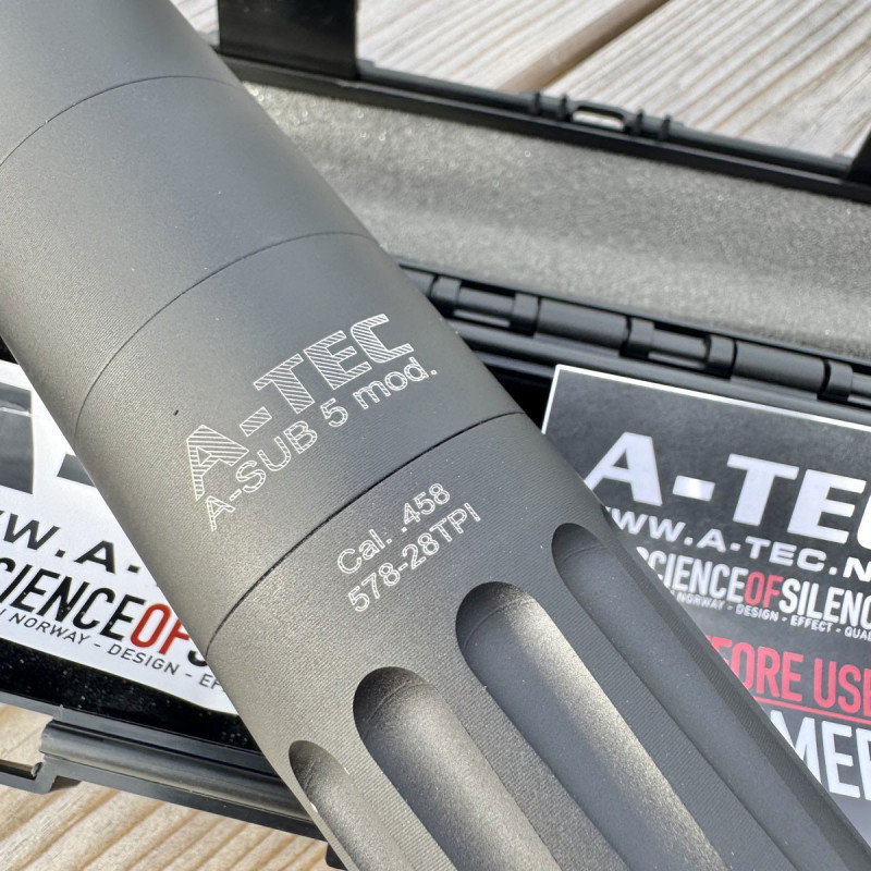 A-TEC A-SUB 5 - Réducteur de son / Silencieux pour carabine à levier sous garde .578x28 UNEF