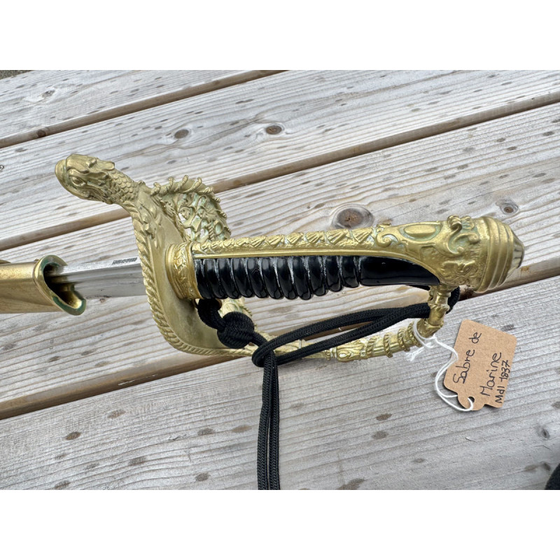 Sabre Officier Marine modèle 1837 avec sa Dragonne - Fabrication HOSTIN 1993