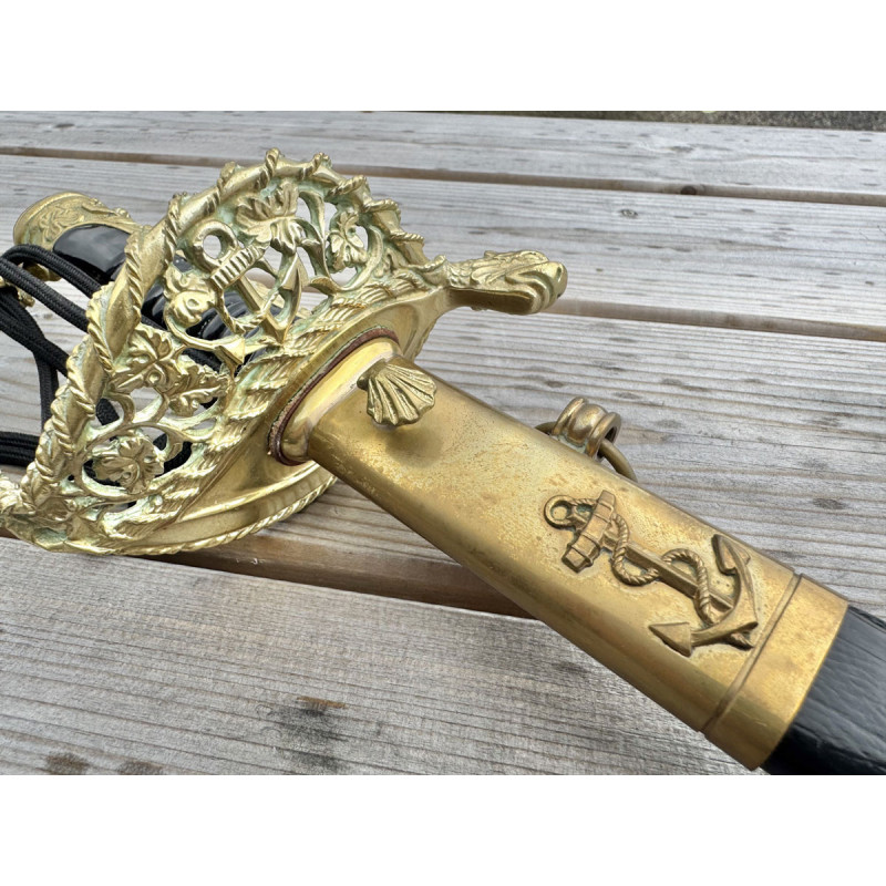 Sabre Officier Marine modèle 1837 avec sa Dragonne - Fabrication HOSTIN 1993