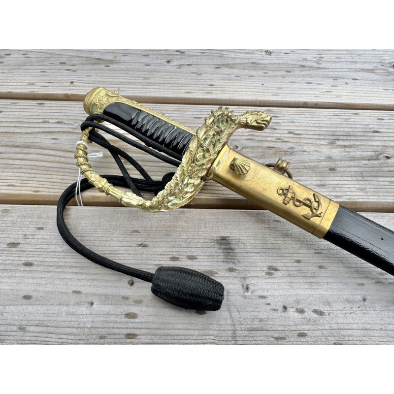 Sabre Officier Marine modèle 1837 avec sa Dragonne - Fabrication HOSTIN 1993