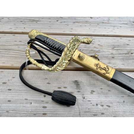 Sabre Officier Marine modèle 1837 avec sa Dragonne - Fabrication HOSTIN 1993