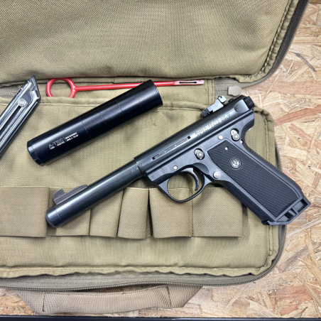 OCCASION VENDUE - Pistolet cal. 22LR RUGER 22/45 TARGET MKIII Fileté + Silencieux A-TEC + 2 Chargeurs