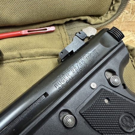 OCCASION VENDUE - Pistolet cal. 22LR RUGER 22/45 TARGET MKIII Fileté + Silencieux A-TEC + 2 Chargeurs