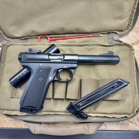 OCCASION VENDUE - Pistolet cal. 22LR RUGER 22/45 TARGET MKIII Fileté + Silencieux A-TEC + 2 Chargeurs