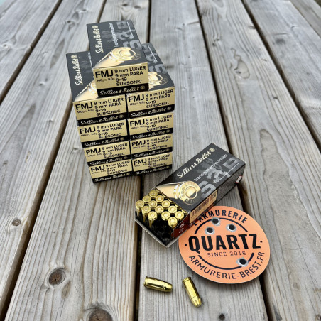 Sellier & Bellot - Boite de 50 cartouches 9mm LUGER SUBSONIC / 9X19mm FMJ