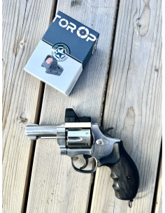 OCCASION - PACK OPTIC READY Smith & Wesson Mod. 64 inox canon 3'' cal. .38 Special + Point Rouge 3MOA + Montage