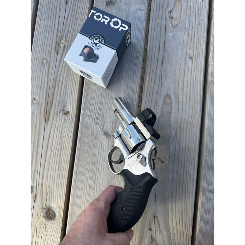 OCCASION - PACK OPTIC READY Smith & Wesson Mod. 64 inox canon 3'' cal. .38 Special + Point Rouge 3MOA + Montage