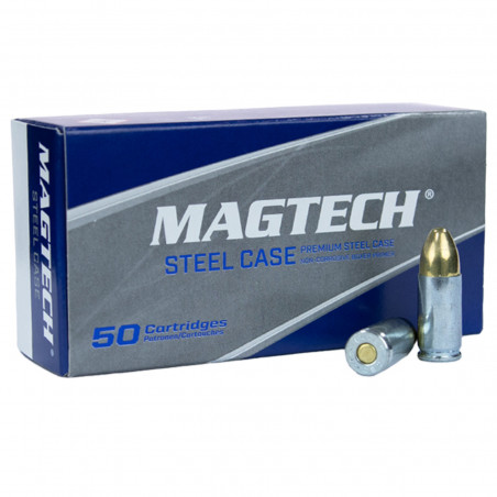 MAGTECH - 500 cartouches Steel Case ECONOMIQUE cal. 9x19mm FMJ 124 Grains