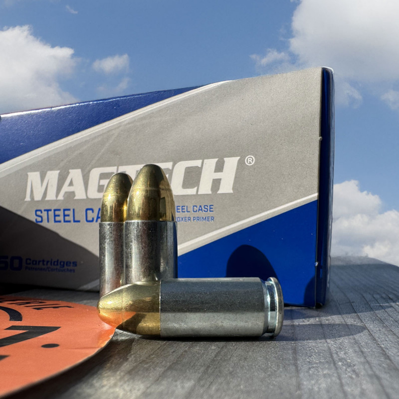 MAGTECH - 500 cartouches Steel Case ECONOMIQUE cal. 9x19mm FMJ 124 Grains