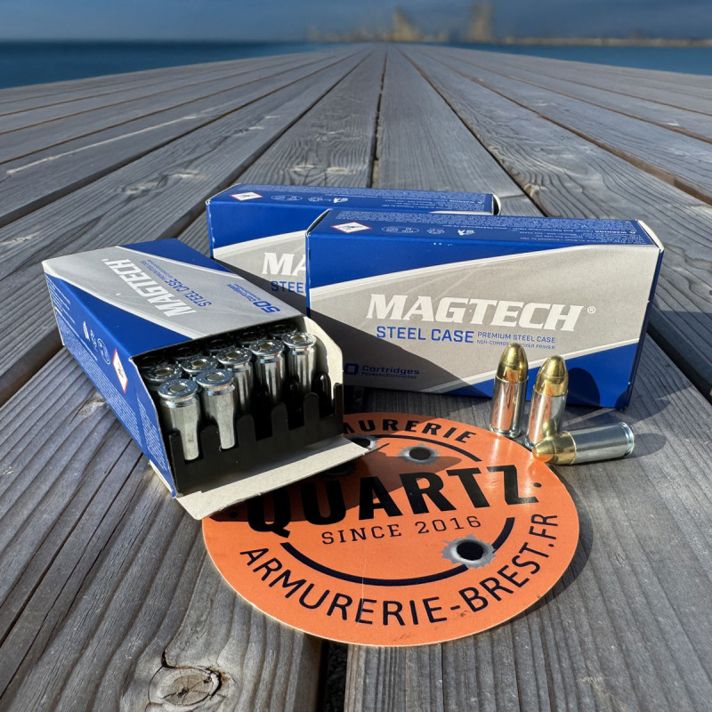 MAGTECH - 500 cartouches Steel Case ECONOMIQUE cal. 9x19mm FMJ 124 Grains