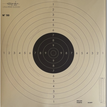 CIBLE N°50 C50 format 53 x 52 cm - carton (x100)