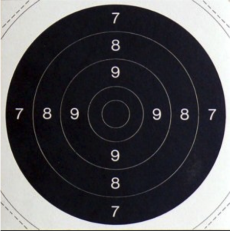 Centre Cible N°50 C50 format 21 x 21 cm - carton (x100)