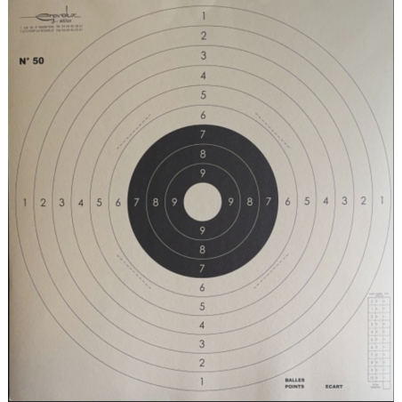 Cible N°50 C50 format 53 x 52 cm - carton - ZONE 10 Blanche (x100)