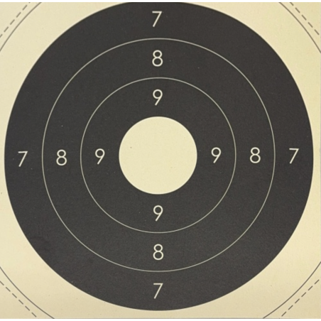 Centre Cible N°50 C50 format 21 x 21 cm - carton ZONE 10 Blanc (x100)