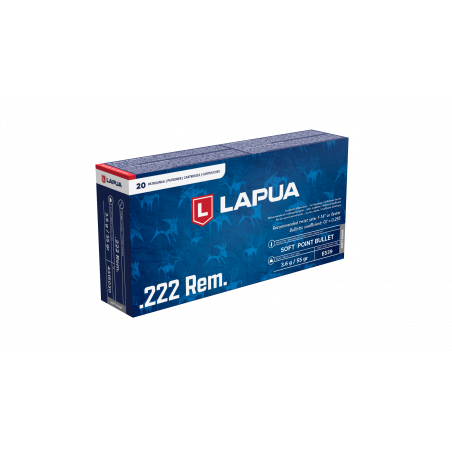 LAPUA - Boite de 20 cartouches 222 Rem. 55 gr. SFP Soft Point Bullet
