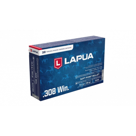LAPUA - Boite de 20 cartouches 308 Win. 185 gr. Mega SFP Soft Point Bullet