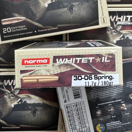 NORMA - Boite de 20 cartouches Whitetail cal. 30-06 Spring. 180 gr SP Soft Point