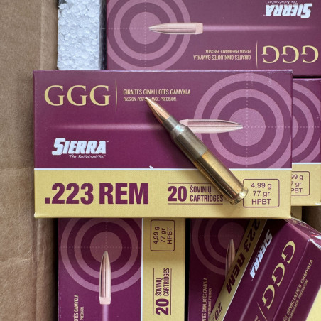 GGG - 200 Cartouches 223 Rem. 77 gr Sierra HPBT Matchking