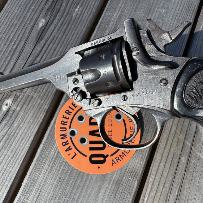OCCASION - WEBLEY & SCOTT Mark IV Canon 5 pouces Cal. 38 S&W "WAR FINISH" WWII - GRADE A+