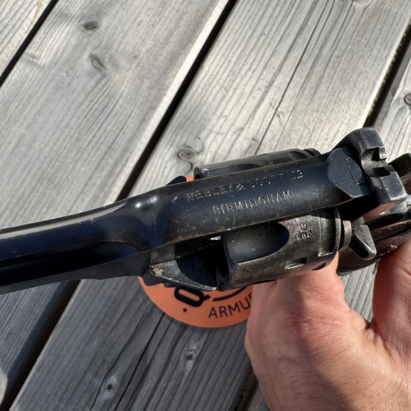 OCCASION - WEBLEY & SCOTT Mark IV Canon 4 pouces Cal. 38 S&W "WAR FINISH" WWII - GRADE B