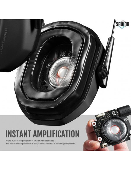 Savior Equipment - Casque Antibruit Electroniques Apollo - Noir