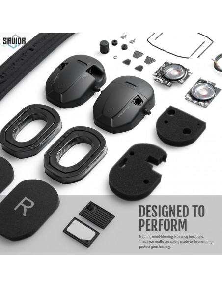 Savior Equipment - Casque Antibruit Electroniques Apollo - Noir