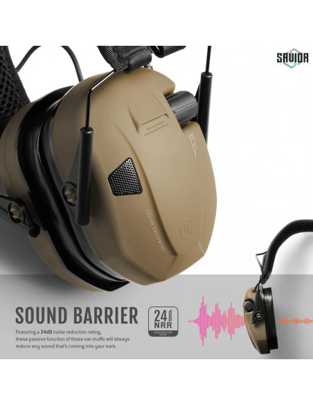 Savior Equipment - Casque Antibruit Electroniques Apollo - Tan