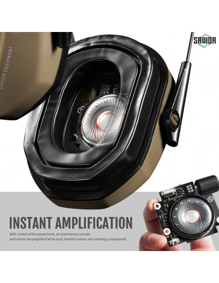 Savior Equipment - Casque Antibruit Electroniques Apollo - Tan