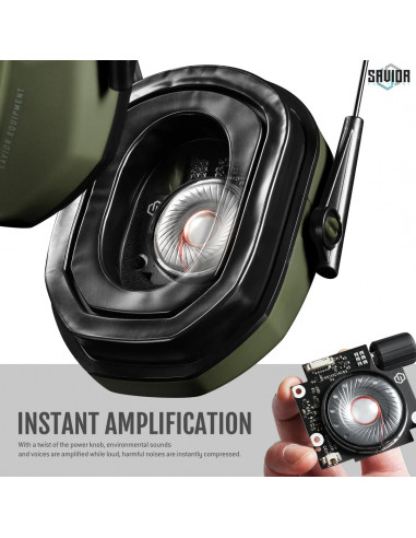 Savior Equipment - Casque Antibruit Electroniques Apollo - OD Green