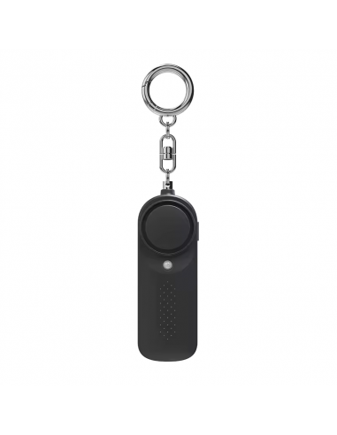 Alarme de Poche Personnelle Porte-clefs Anti Agression Vol Chien SOS Flash Led 130db - Noir