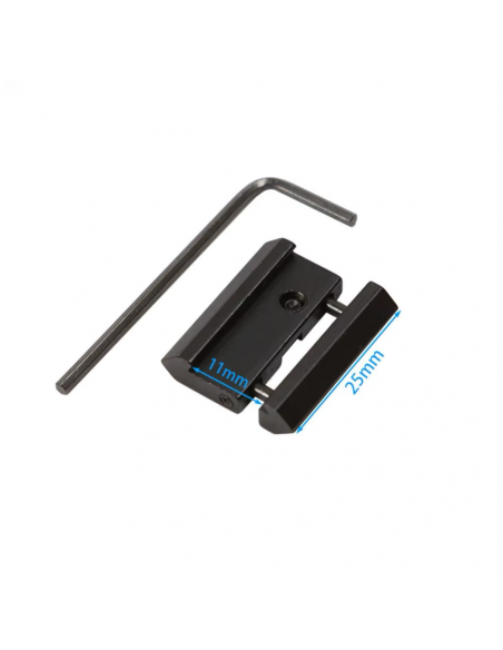 Adaptateur Rail 11mm vers Rails Picatinny 20mm Weaver