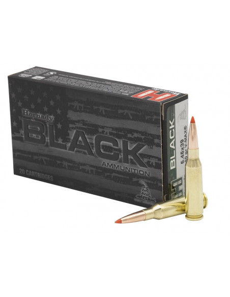 HORNADY - Boite de 20 cartouches 5,45x39mm 60 Grains V-Max Black