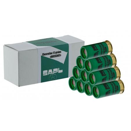 10 cartouches Gomm cogne chevrotine caoutchouc cal. 12/50