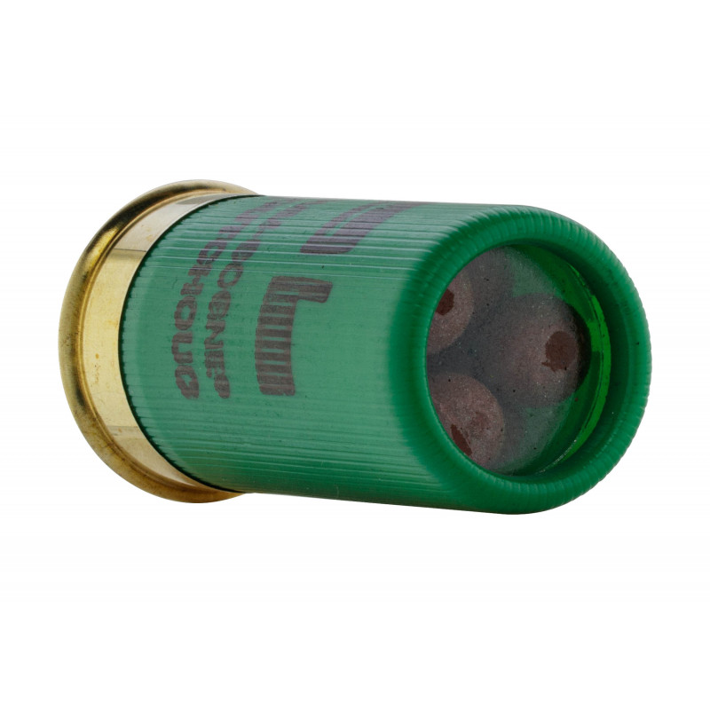 10 cartouches Gomm cogne chevrotine caoutchouc cal. 12/50