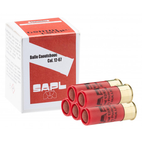5 cartouches Gomm cogne balle caoutchouc cal. 12/67
