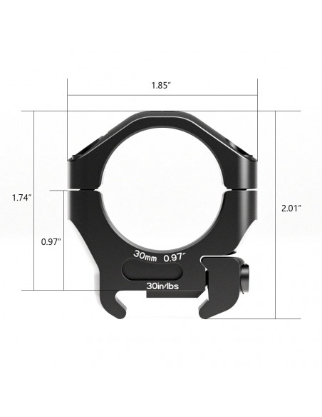 ARKEN OPTICS - Paire de Collier Halo Ti 30 mm BAS Weaver/Picatinny