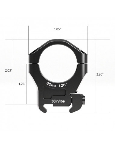 ARKEN OPTICS - Paire de Collier Halo Ti 30 mm MEDIUM Weaver/Picatinny