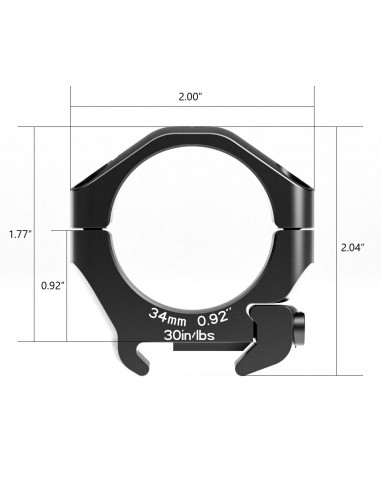 ARKEN OPTICS - Paire de Collier Halo Ti 34 mm BAS Weaver/Picatinny