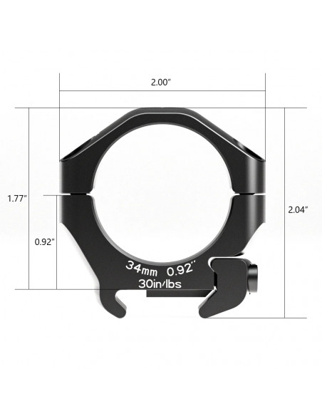 ARKEN OPTICS - Paire de Collier Halo Ti 34 mm BAS Weaver/Picatinny
