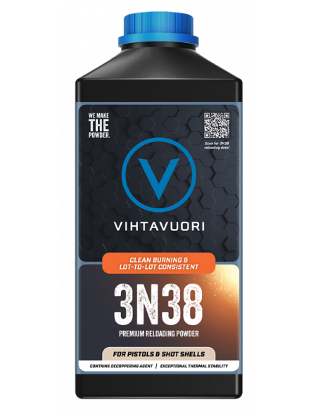 Poudre Vihtavuori 3N38 500g – Rechargement IPSC Major arme de poing