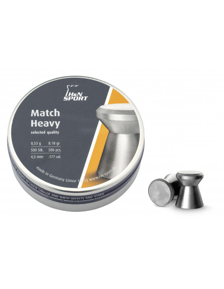 H&N SPORT - 500 Plombs MATCH HEAVY Cal. 4,5mm (4,49mm)