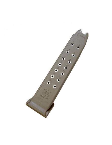 GLOCK - Chargeur GLOCK 17 Gen 5 Coyote 9mm PSA FR Armée Française - 17 coups