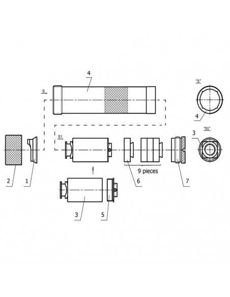 TELEOPTIK - Réducteur de son / Silencieux pour M05 E3 / AKM / AK-47 Cal. 7,62mm Taraudé M14X1L