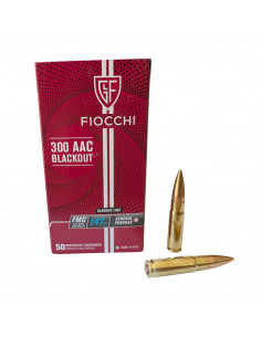 FIOCCHI - 50 Cartouches 300 AAC Blackout Munitions Ogive FMJ 147 Gr