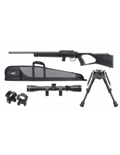 REGENT - PACK Carabine RBA 1 Calibre 22LR - 10 coups Canon 20 pouces Fileté 1/2-20 TPI (BIPIED, 3-9X40, MONTAGE ET FOURREAU)