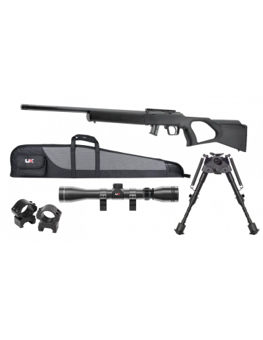 REGENT - PACK Carabine RBA 1 Calibre 22LR - 10 coups Canon 20 pouces Fileté 1/2-20 TPI (BIPIED, 3-9X40, MONTAGE ET FOURREAU)