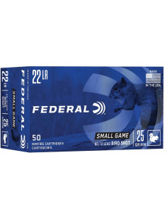 FEDERAL - 50 Munitions Chasse "Grenaille" Cartouches 22LR Bird Shot 25 Grains 12 Plombs