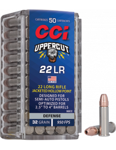 CCI - UPPERCUT 32 Grains 50 Cartouches Munitions de Défense Cal. 22LR